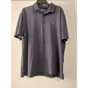 Jack Nicklaus Men's Short Sleeve Polo Shirt Navy Striped Size XL Golf Casual EUC